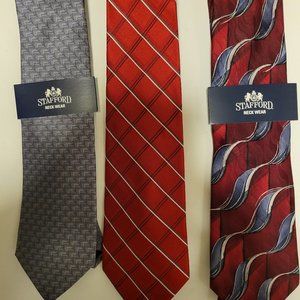 Lot of 3 Stafford Neckties NWT